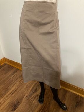 Classic Beige Midi Skirt - Women's Straight A-Line. Item# TSsk32
